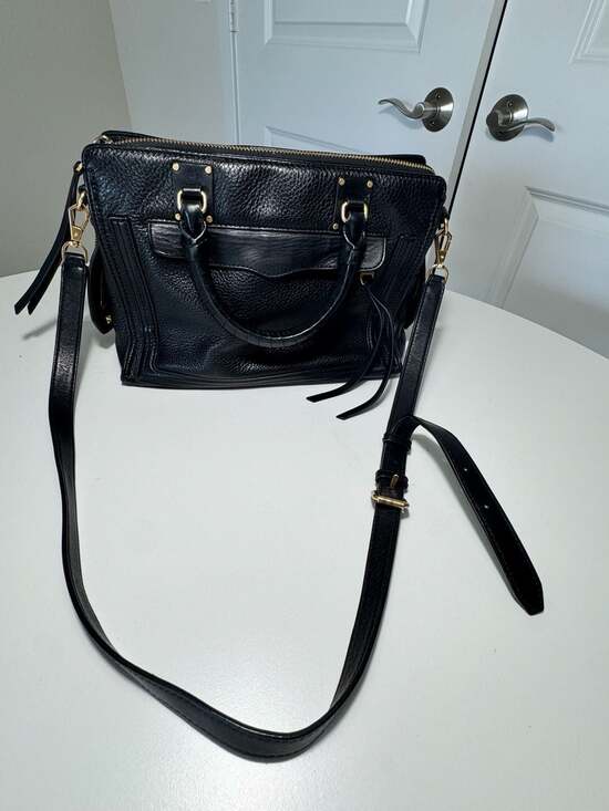 Rebecca Minkoff Handbags - Rebecca Minkoff Mini MAB Black Pebbled Leather Crossbody Satchel Bag